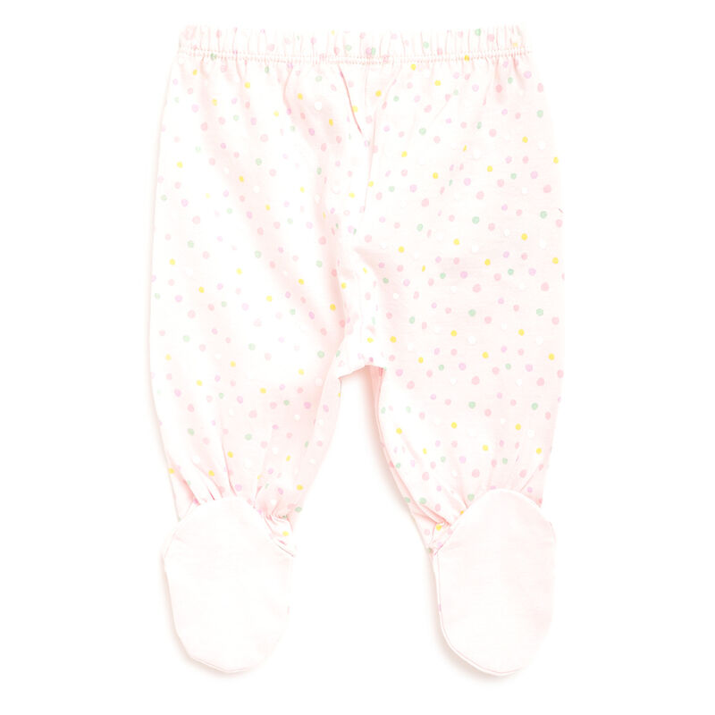 Infant Light Pink Printed 2 Pc Set Baby Smock with Leggings image number null